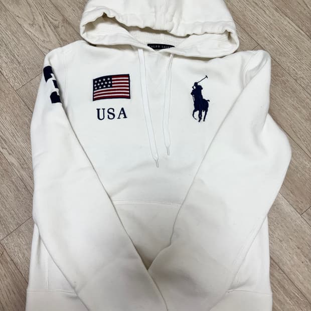 폴로 빅포니 성조기 기모 후드티