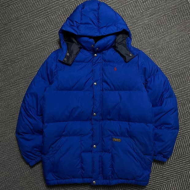 폴로 랄프로렌 포니 구스다운 푸퍼 후드 패딩 블루o 5282