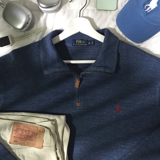 (MAN) 폴로랄프로렌 스웻 반집업 XL