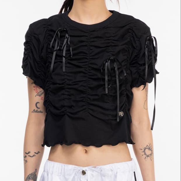 김미더영 리본 셔링탑