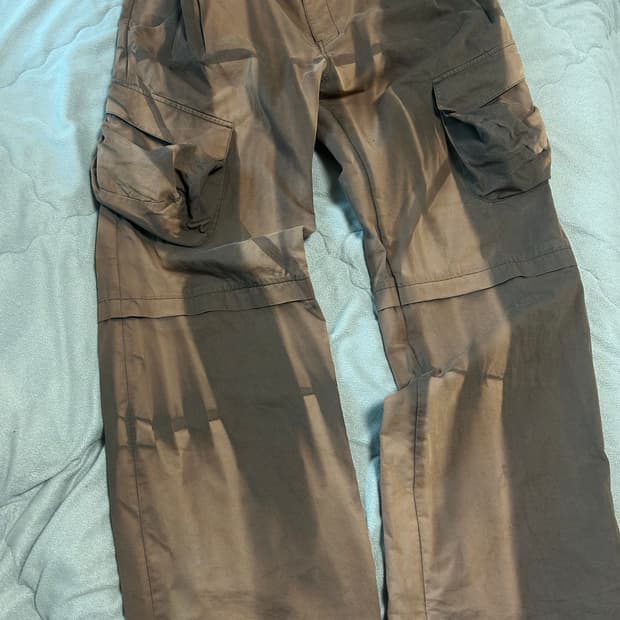 지용킴 22aw 선블리치 카고 코튼팬츠