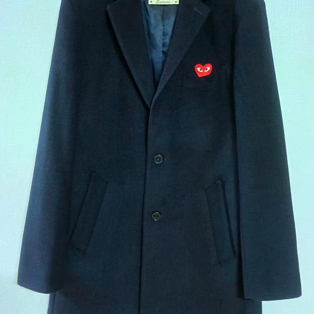 레노마 남성 다크네이비 모직코트, 겨울코트