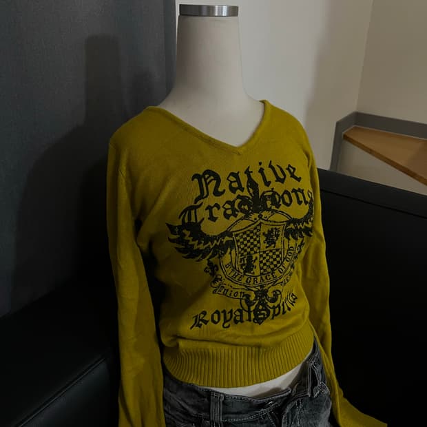 y2k펑크 프린팅니트