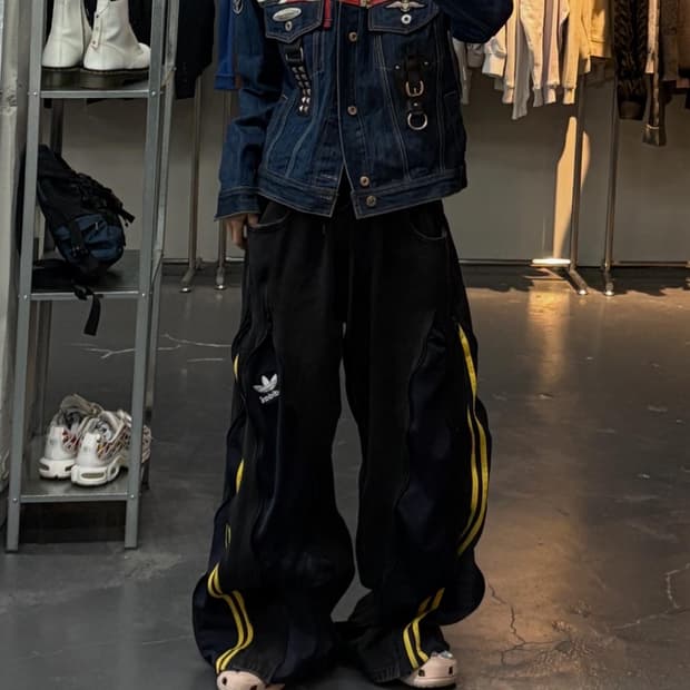 에스크 패치워크 디테일 y2k데님자켓 A2906