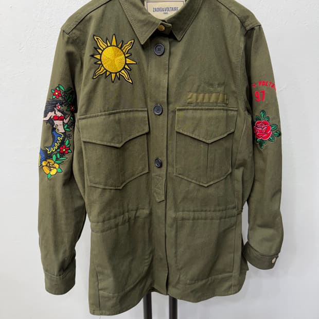 정품) 쟈딕앤볼테르 오버핏 야상 자켓 패치 장식 XS