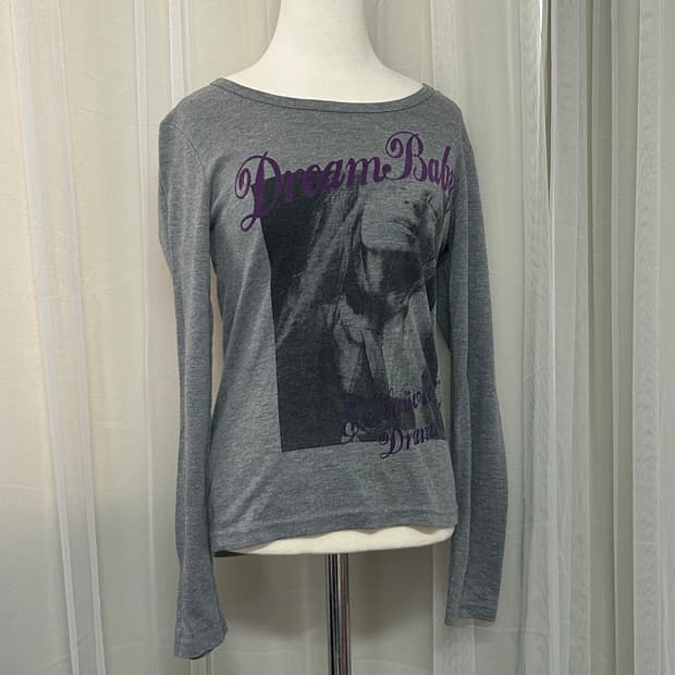 Y2K 프린팅 딱붙핏 롱슬리브 