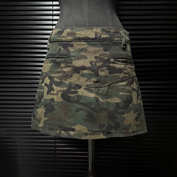 XYZ 카모 밀리터리 카키 브라운 고스 펑크 락 데님 L 29 갸루 로리