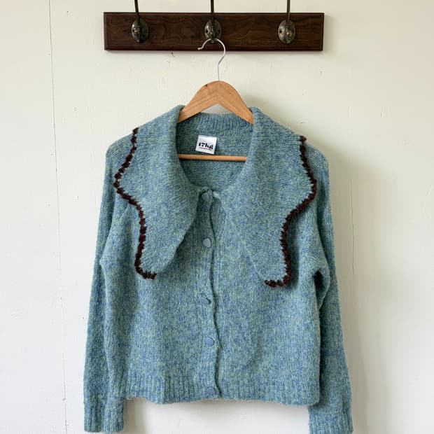 17kg 민트그린 오버 카라 가디건