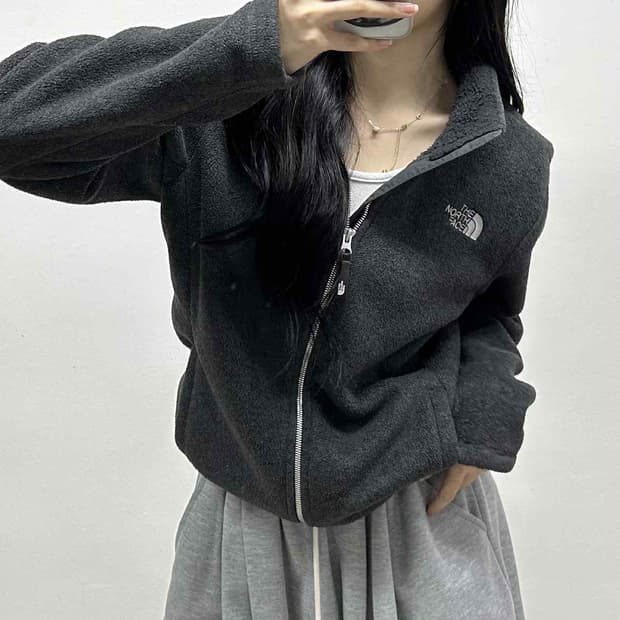 노스페이스 준신형 그레이 플리스 자켓 후리스 희귀져지(M)