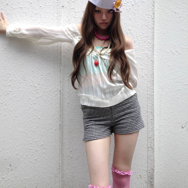 High Waist Houndstooth Shorts