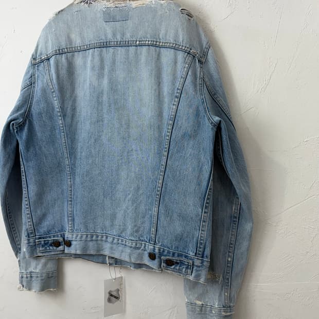 빈티지 리바이스 하드 페이디드 데님 자켓