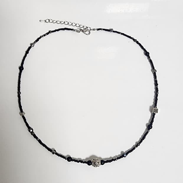 남자 실버 투 포인트 목걸이