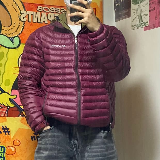 컬럼비아 옴니쉴드 패딩 버건디 L