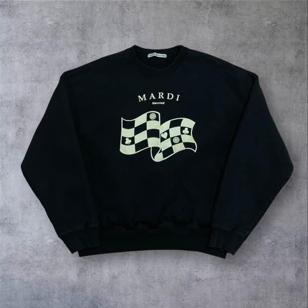 마르디 메크르디 빅로고 블랙 맨투맨