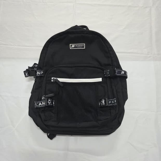 Unisex 블랙 NEW-B ON 로고 웨빙 백팩 BO91D4S015