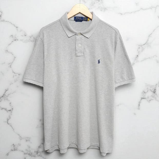110)POLO 폴로 반팔 카라티 그레이 클레식핏