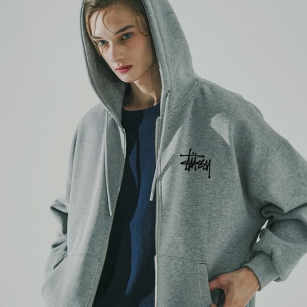 스투시 베이직 후드집업 (( 새상품 )) 기모