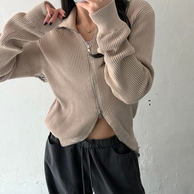 Prada Sport 프라다 스포츠 베이지 니트 집업