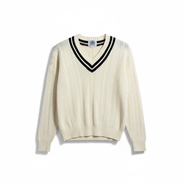 J.PRESS 케이블 브이넥 니트