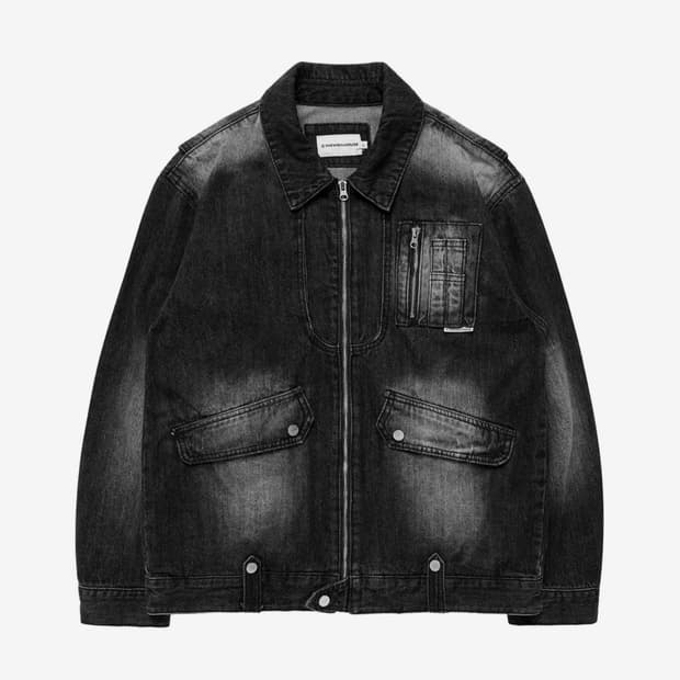 더바이닐하우스 FADED DENIM JACKET BLACK L