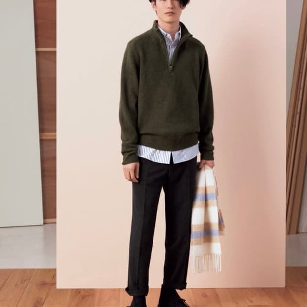 유니클로 jw 앤더슨 수플레얀 하프집 스웨터 s