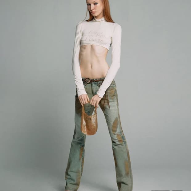 스컬프터 Metal Brushed Bootcut Denim Pants