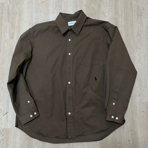 에스피오나지 자수 로고 포켓 셔츠 [브라운] M/95