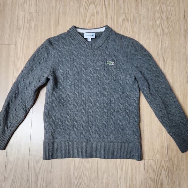 라코스테 쥬니어 케이블 풀오버 라운드 니트, 스웨터