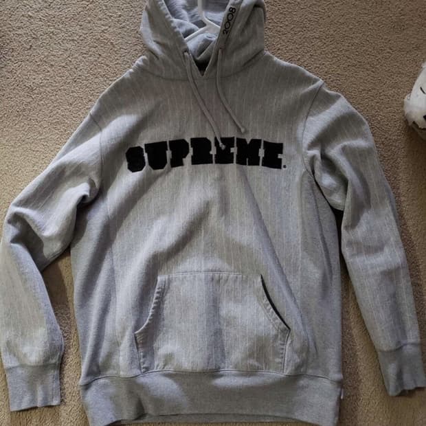 08FW 슈프림 핀스트라이프 후드티