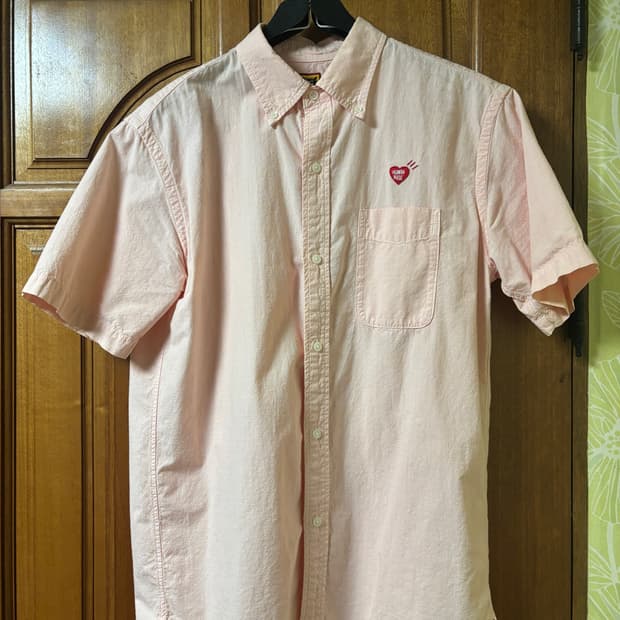 (XL) 휴먼메이드 반팔셔츠 핑크