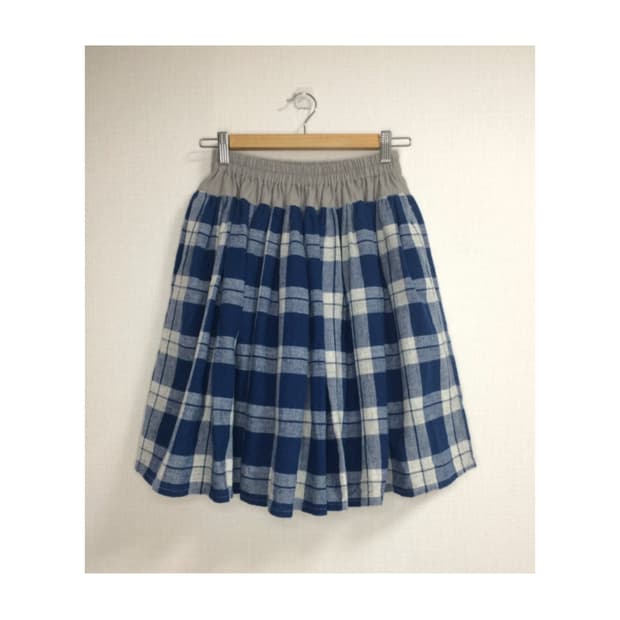 Bams boy 빔즈보이 웨어 블루 체크 스커트