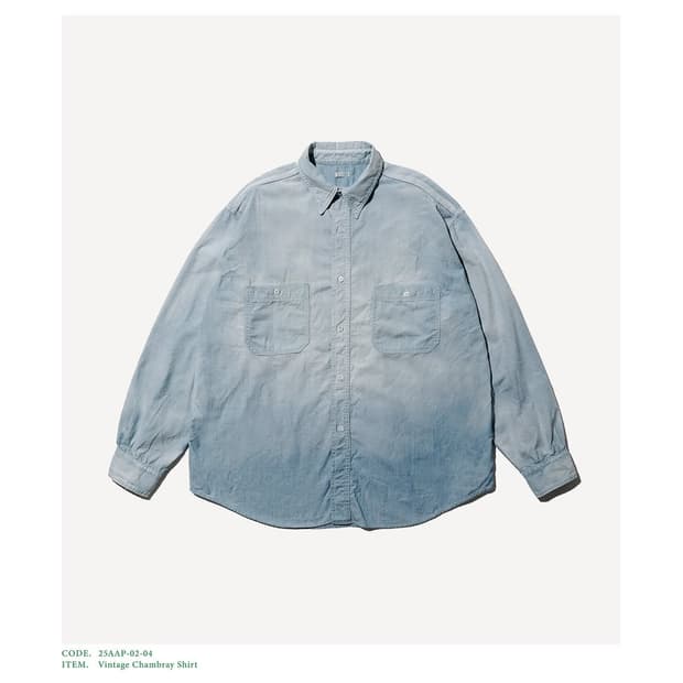 아프레쎄 25AW 빈티지 샴브레이 셔츠2사이즈