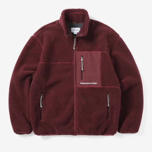 디스이즈네버댓 SP 셰르파 플리스 자켓 버건디 XS