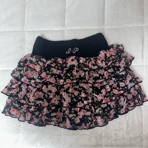 빈티지 캉캉 로즈 장미 미니 스커트 치마 히메 갸루 