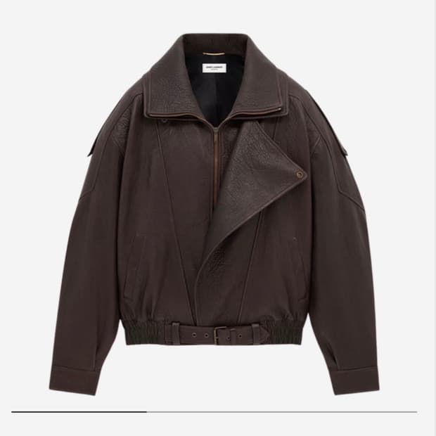 YSL 생로랑 램스킨 보머재킷 레더자켓브라운 (38사이즈/66)
