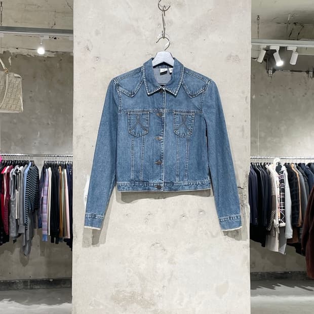 아르마니 익스체인지 중청 데님 씬 자켓