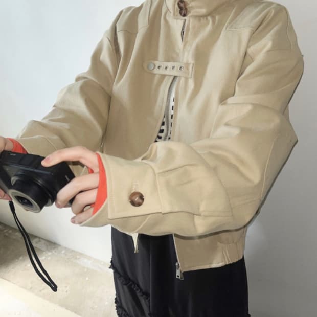 김아홉 패치 워크웨어 블루종