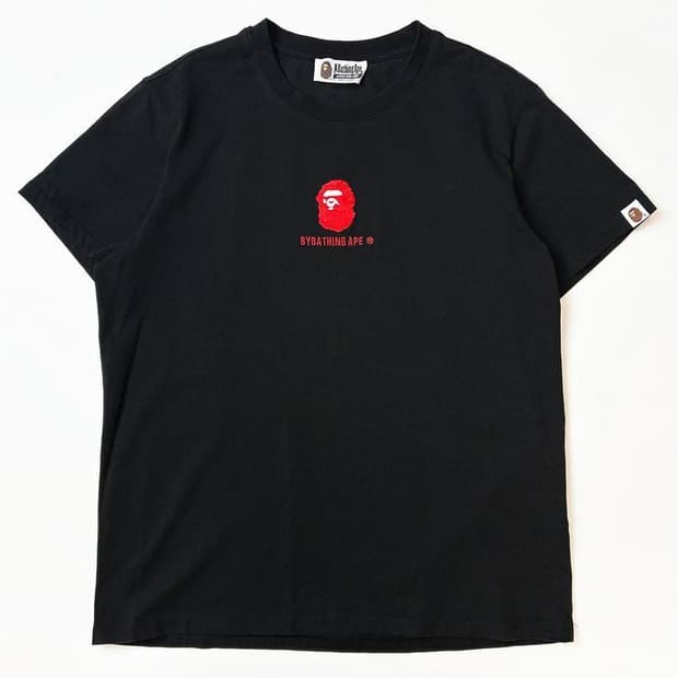 베이프 BAPE 사루 자수로고 반팔 티셔츠 PN4681