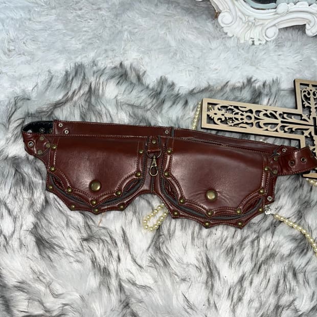 vintage western leather belt bag