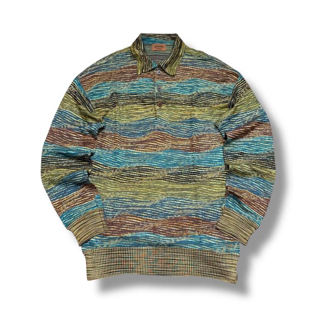 미쏘니 스트라이프 패턴 카라 니트