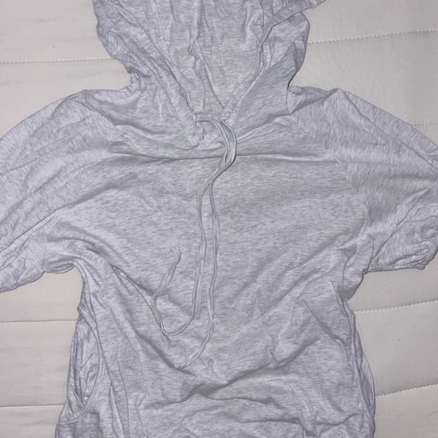 렌세 반팔 후드 퍼프 슬리브 라이트 그레이