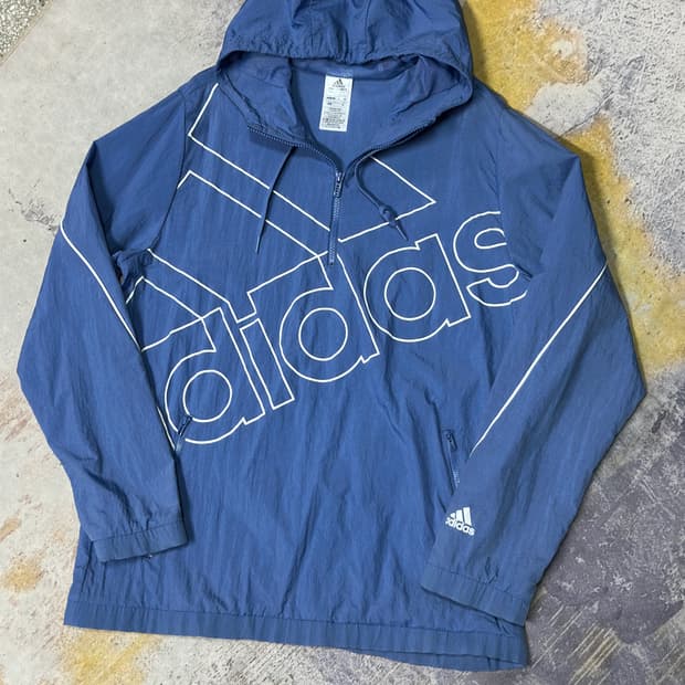 아디다스 우븐 빅로고 윈드브레이커 XXL