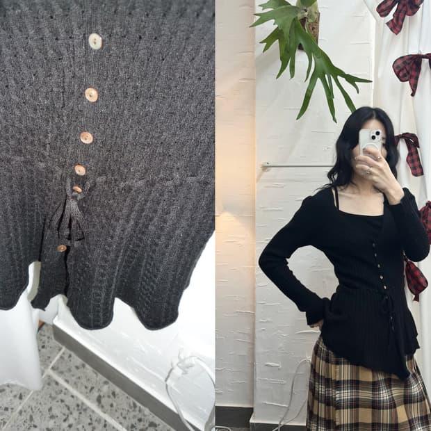 flare ribbon tie cardigan