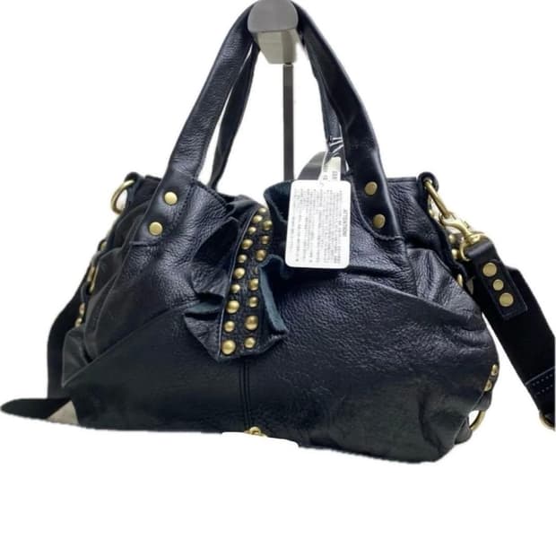 TRES 스터드 레더 블랙 투웨이 숄더백 펑크갸루
