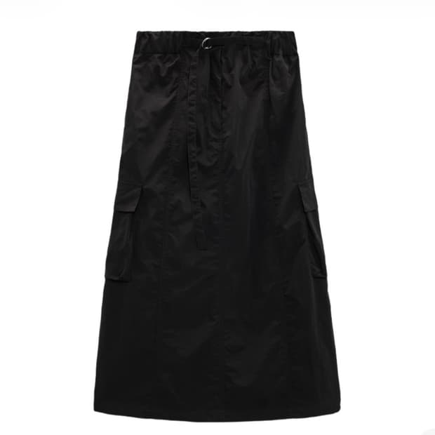 자라 나일론 카고 스커트 블랙 S