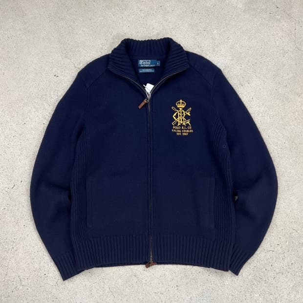 폴로 랄프로렌 크레스트 울 니트집업