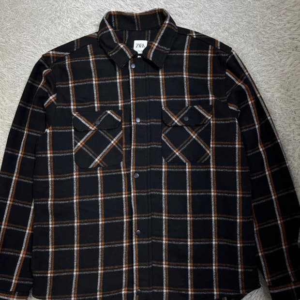 자라 플란넬 체크 셔츠/#3098