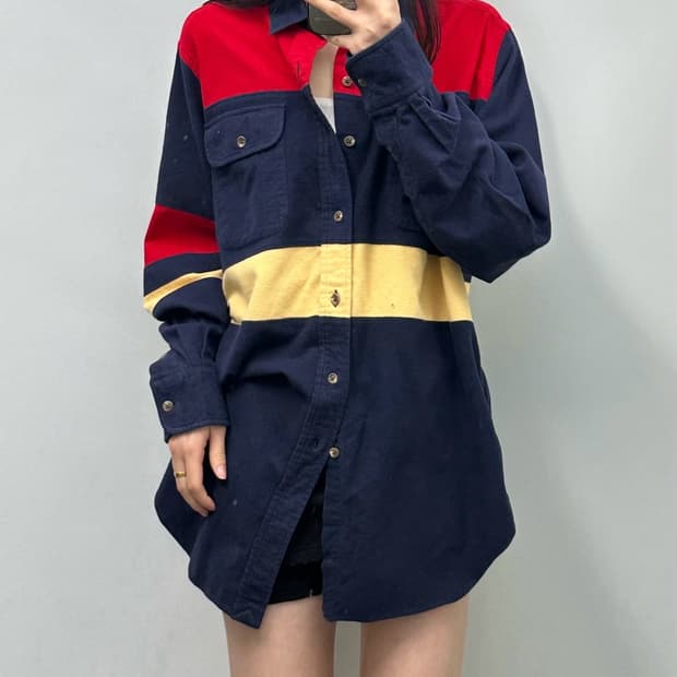 폴로 랄프로렌 배색 플리스 셔츠 