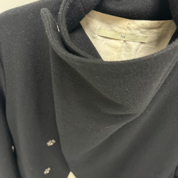 N4 비대칭 랩 코트 자켓