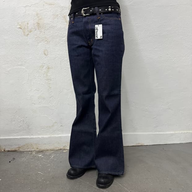 BUNKUM 인디고블루 논워시 코튼 부츠컷 데님 팬츠